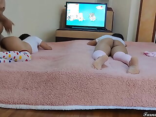 My 2 Twins Watching Pepa Pig Cartoons Part 2