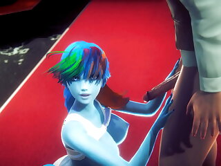 Rainbow Dash blowjob increased by handjob - 3D Porn